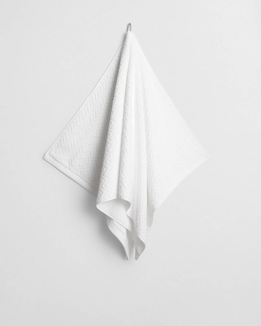 toalha jacquard espinha de peixe 70x140 - branca