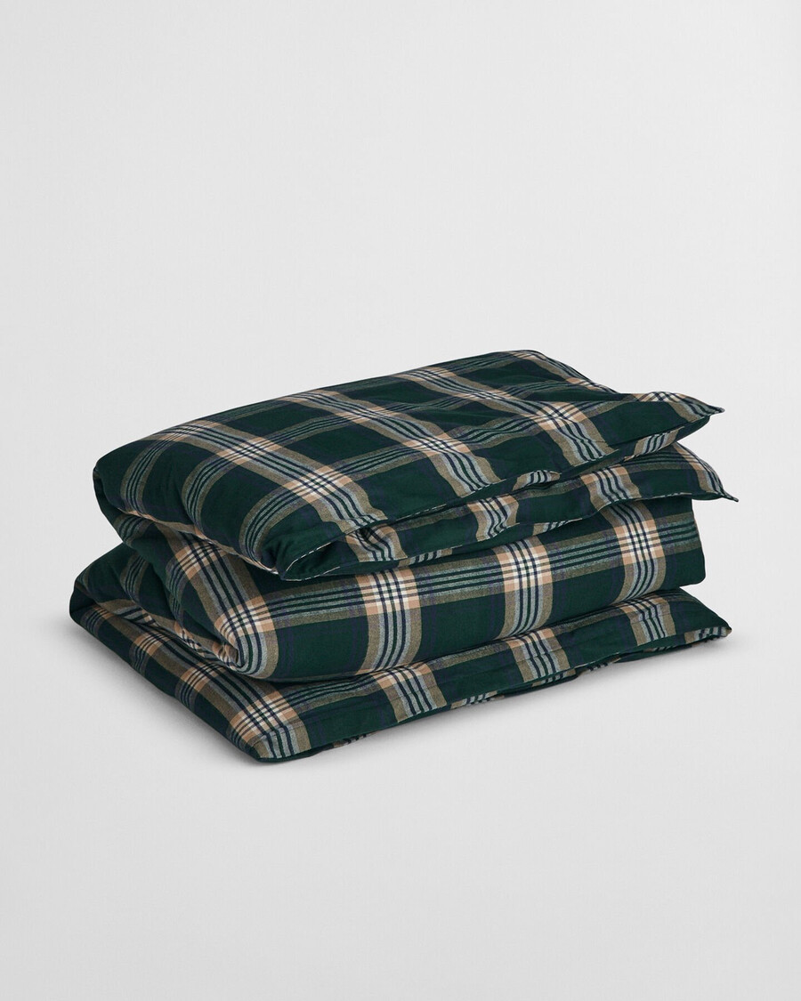 edredom de casal holiday flannel - verde xadrez