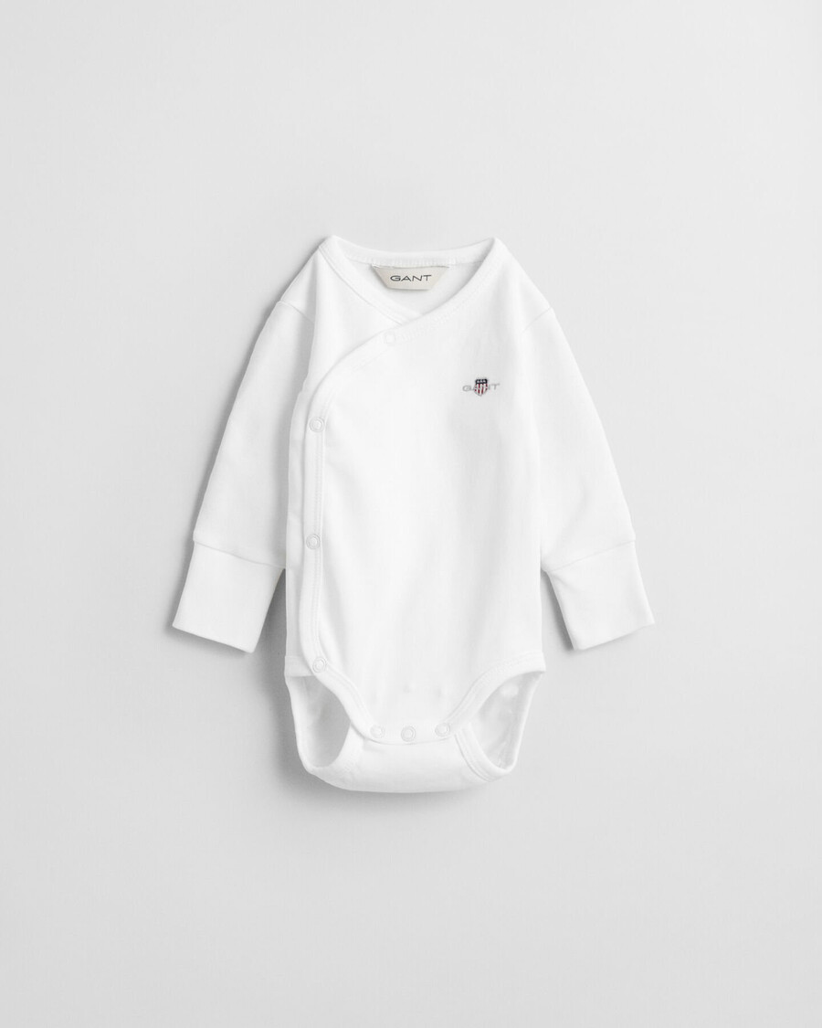 body de manga comprida baby shield - branco
