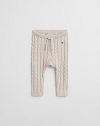 calça legging baby shield de algodão com tranças - bege claro mesclado