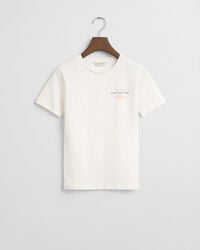 camiseta com estampa do clube esportivo para adolescentes - cor de casca de ovo
