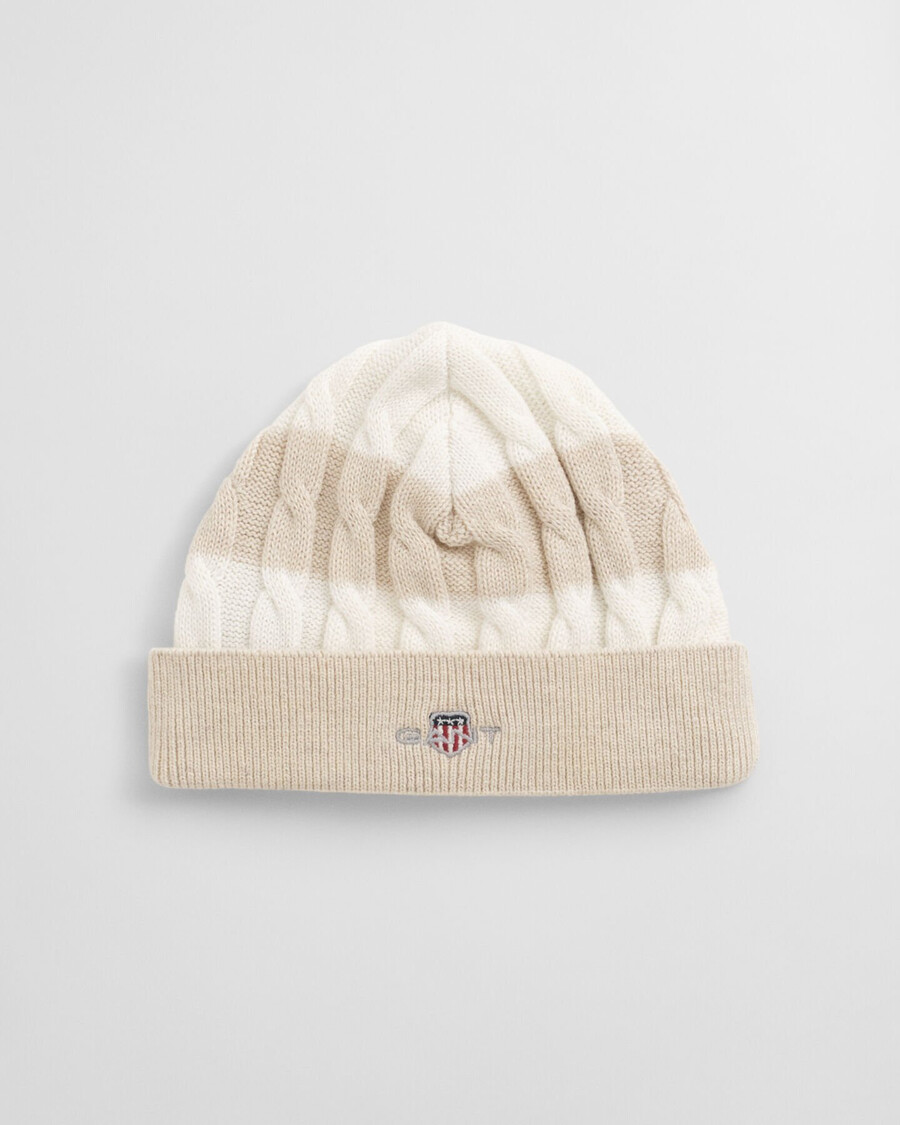 gorro baby shield com estampa listrada e tranças - bege claro mesclado