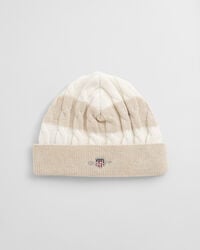 gorro baby shield com estampa listrada e tranças - bege claro mesclado