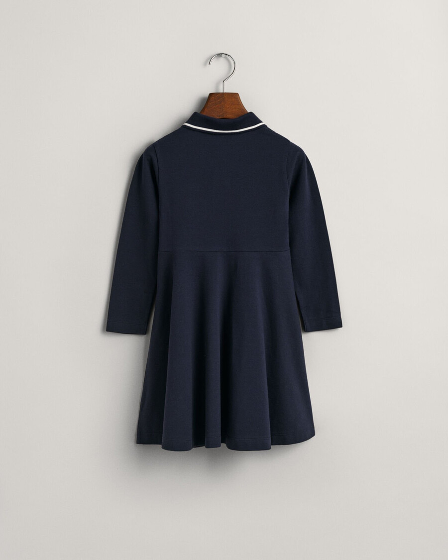 vestido piqué infantil com modelagem evasê - azul noite