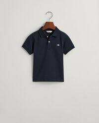 camisa polo infantil shield piqué - azul noite