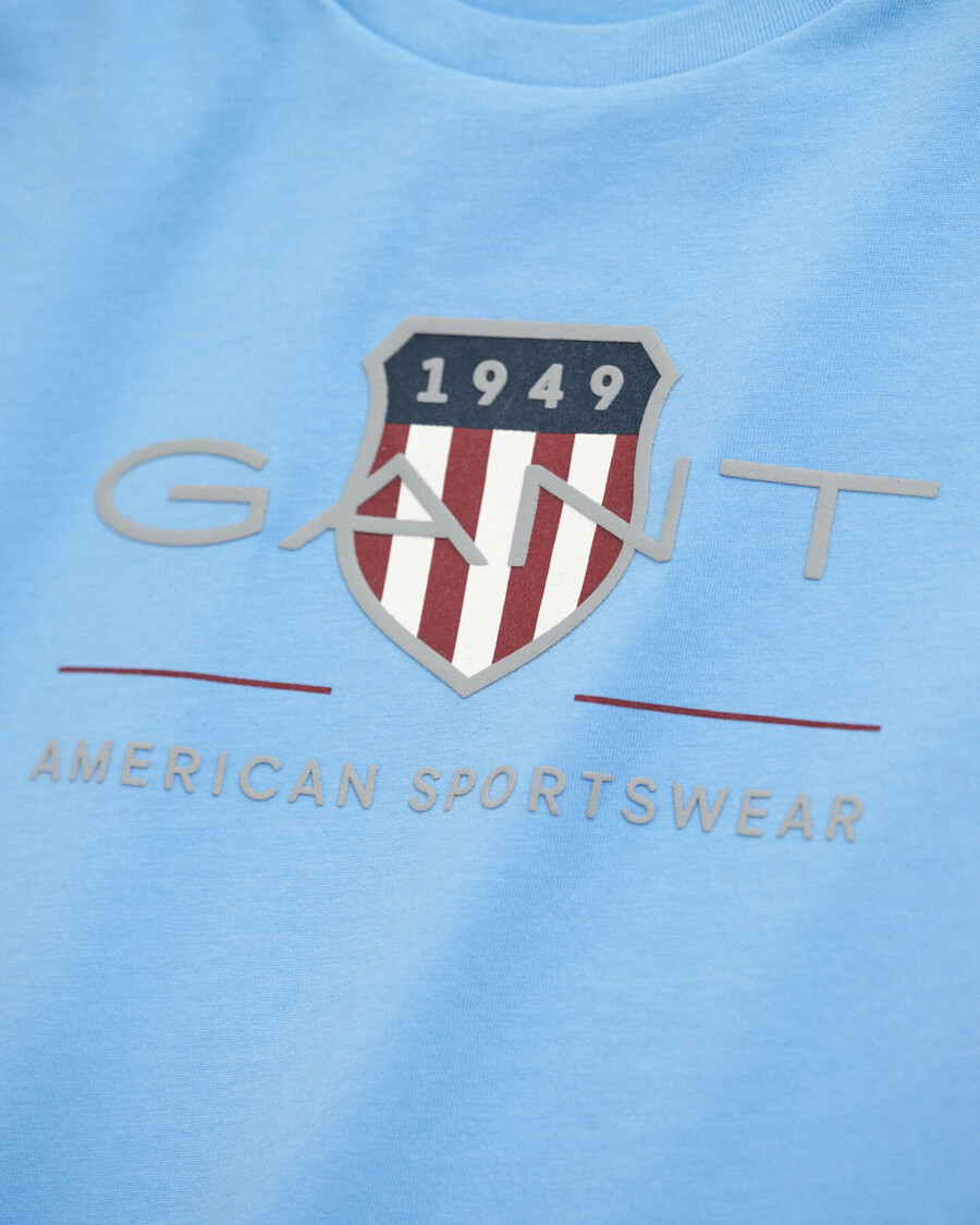 camiseta infantil de manga comprida com escudo de arquivo - azul sonho