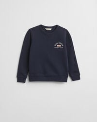moletom infantil com estampa e gola redonda - azul noite