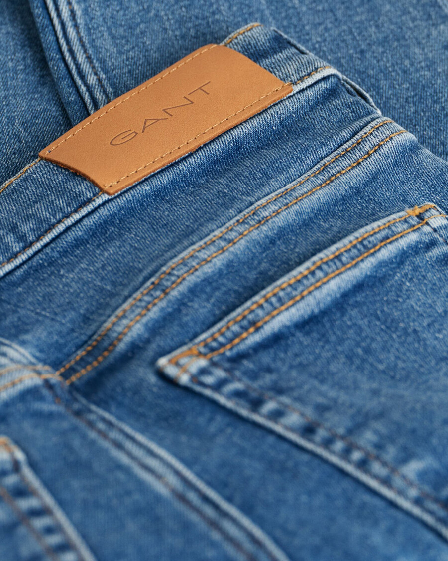 calça jeans infantil slim fit - azul médio