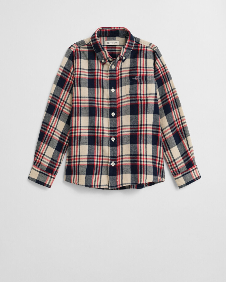 camisa infantil xadrez de flanela - vermelho rubi