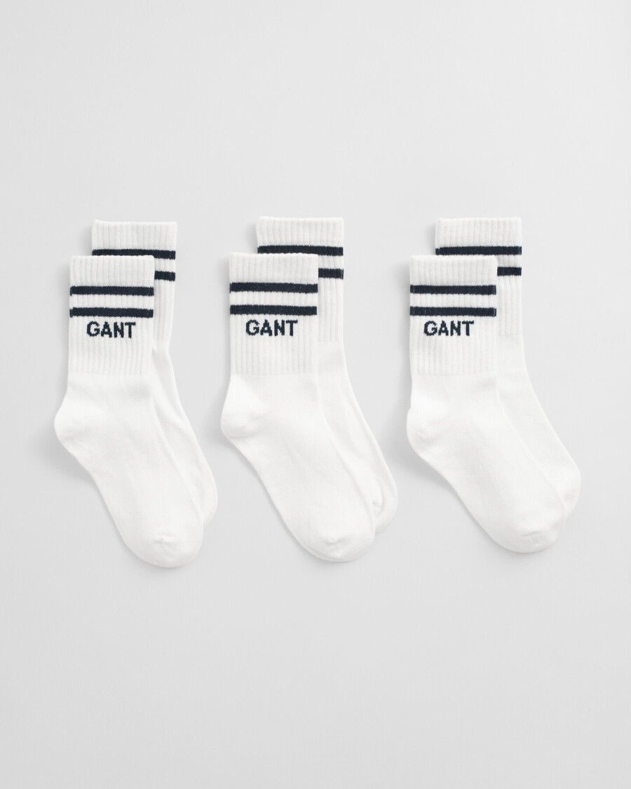 conjunto de 3 meias esportivas infantis - brancas