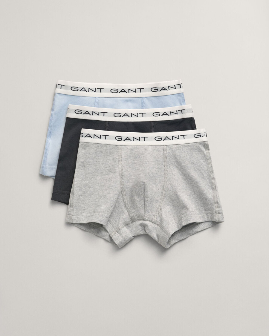 conjunto de 3 cuecas boxer para meninos - cinza mescla claro