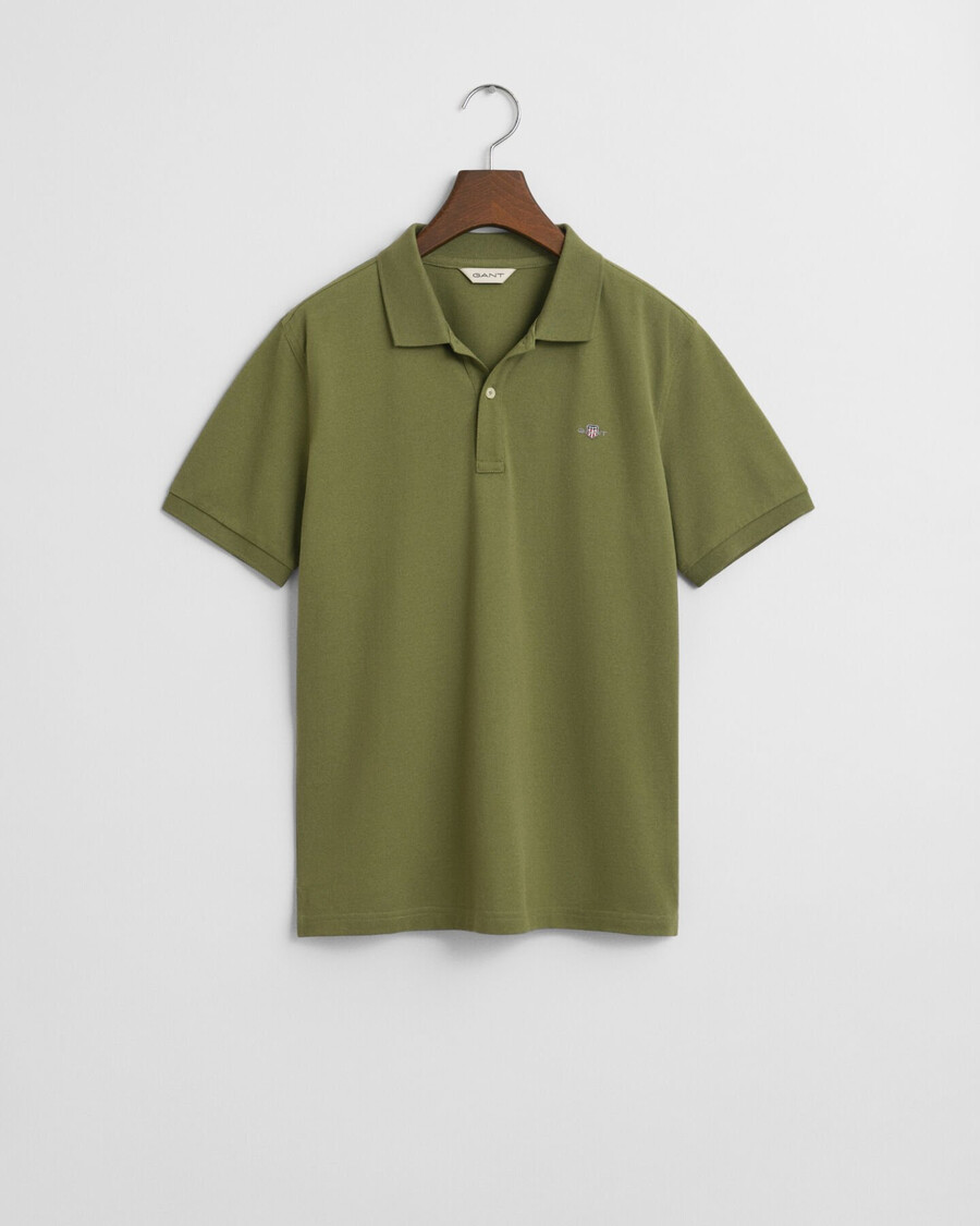 camisa polo teens shield piqué - verde oliva
