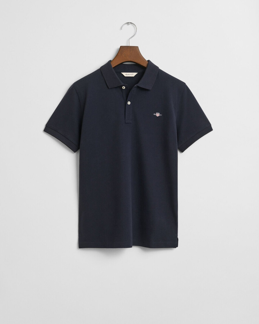 camisa polo teens shield piqué - azul noite