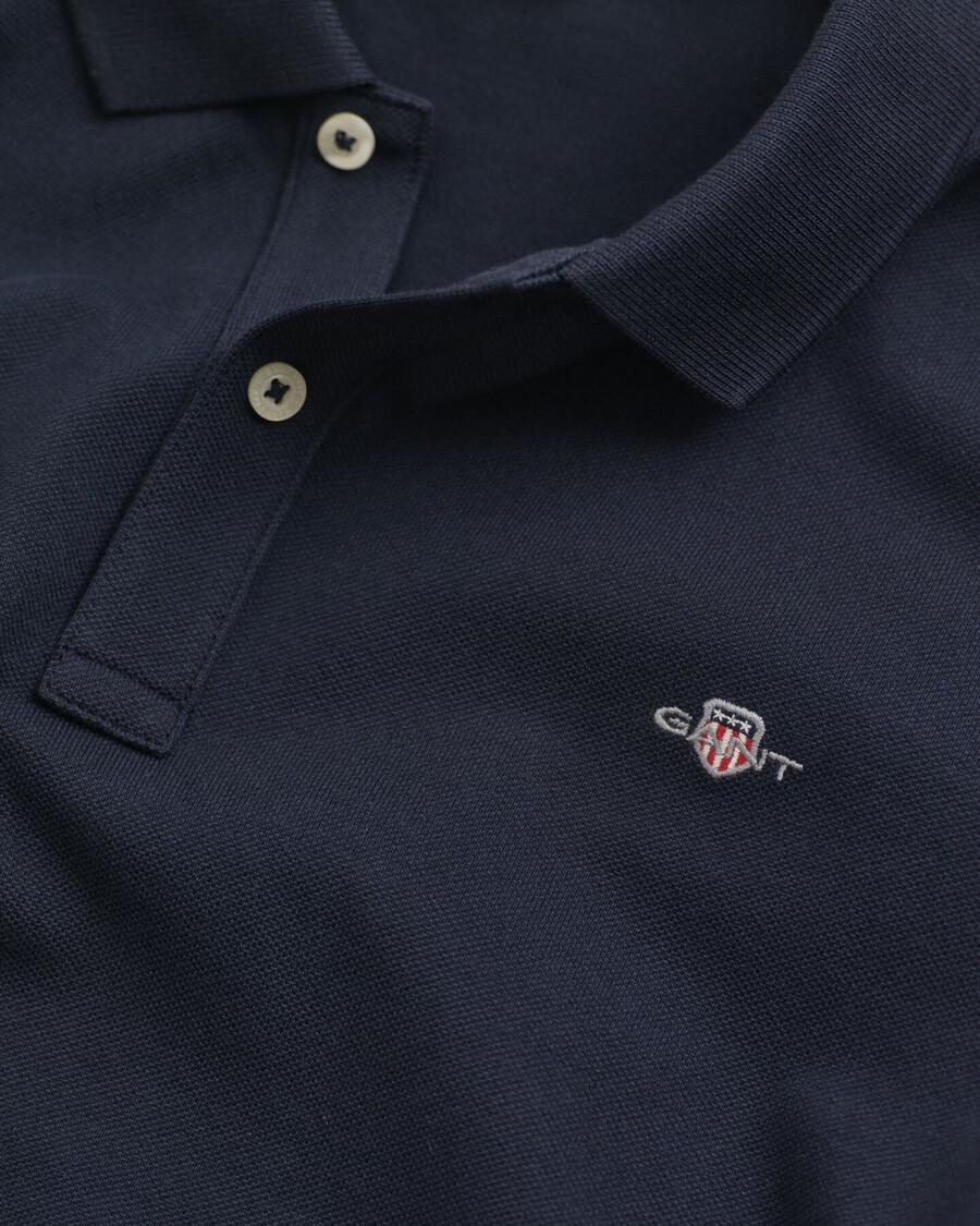 camisa polo teens shield piqué - azul noite