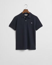 camisa polo teens shield piqué - azul noite
