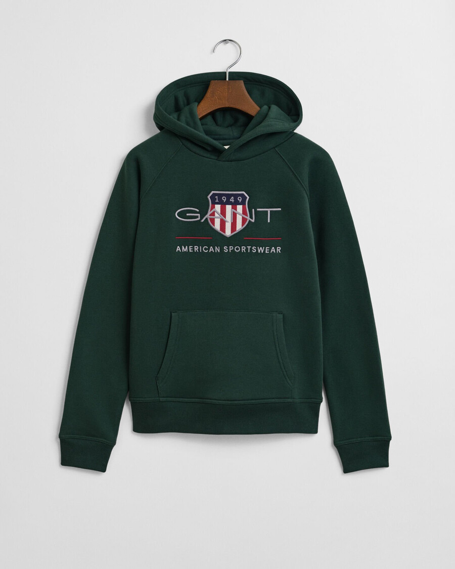 moletom com capuz teens archive shield - verde xadrez