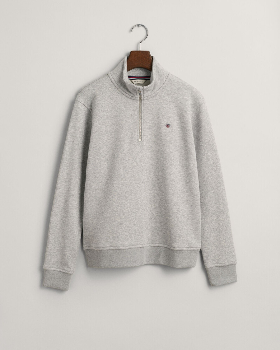 moletom teens shield com meio zíper - cinza mescla claro