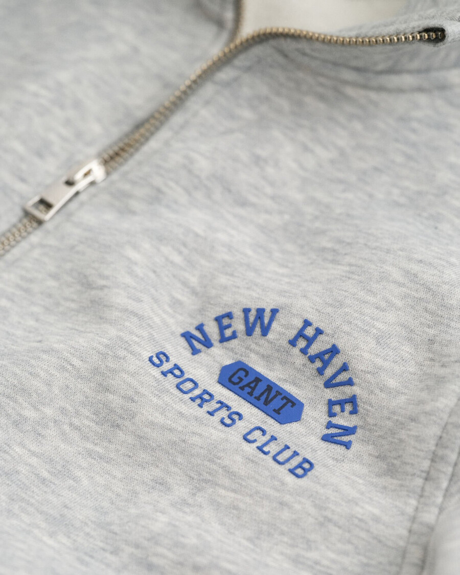 moletom teens graphic halfzip - cinza mescla claro