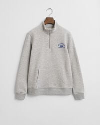 moletom teens graphic halfzip - cinza mescla claro