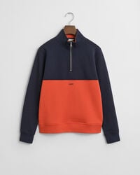 moletom teens blocked com meio zíper - azul noite
