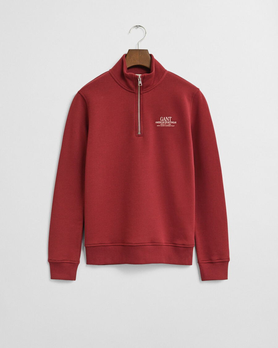 moletom teens graphic halfzip - plumped red
