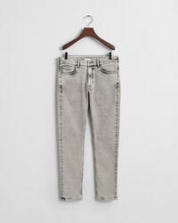 calça jeans slim fit para adolescentes - cinza desbotada