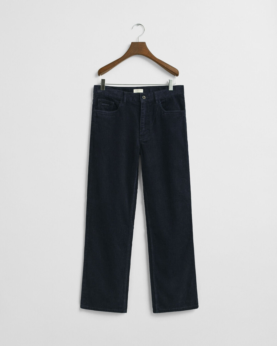 calça de veludo cotelê com 5 bolsos para adolescentes - azul noite