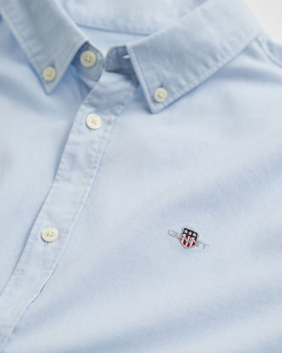 camisa oxford teens shield - azul capri
