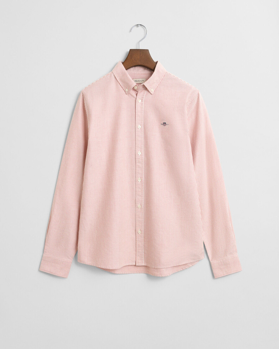 camisa oxford listrada para adolescentes - laranja escuro