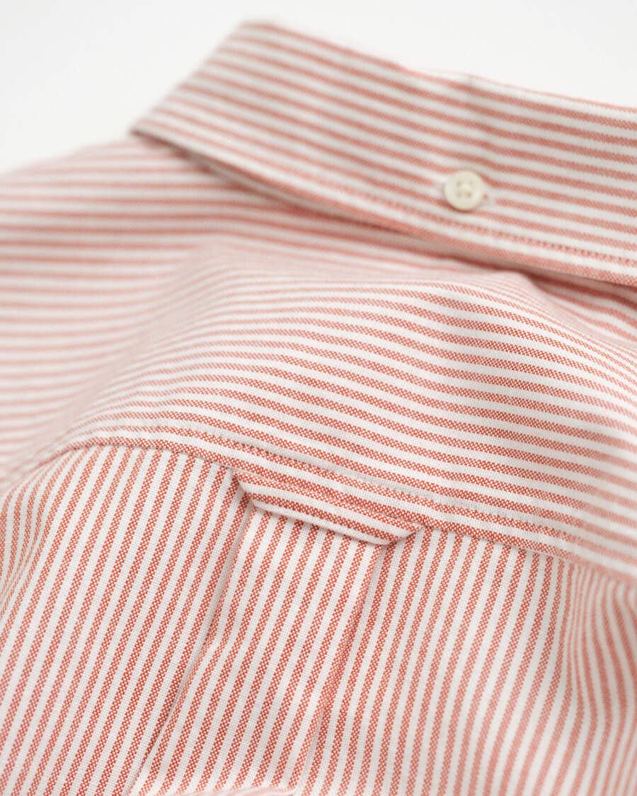 camisa oxford listrada para adolescentes - laranja escuro