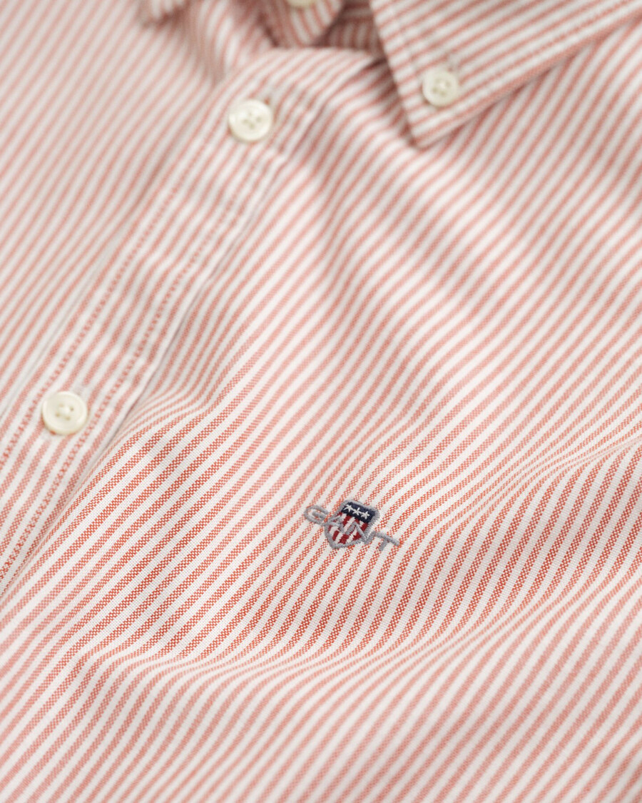 camisa oxford listrada para adolescentes - laranja escuro