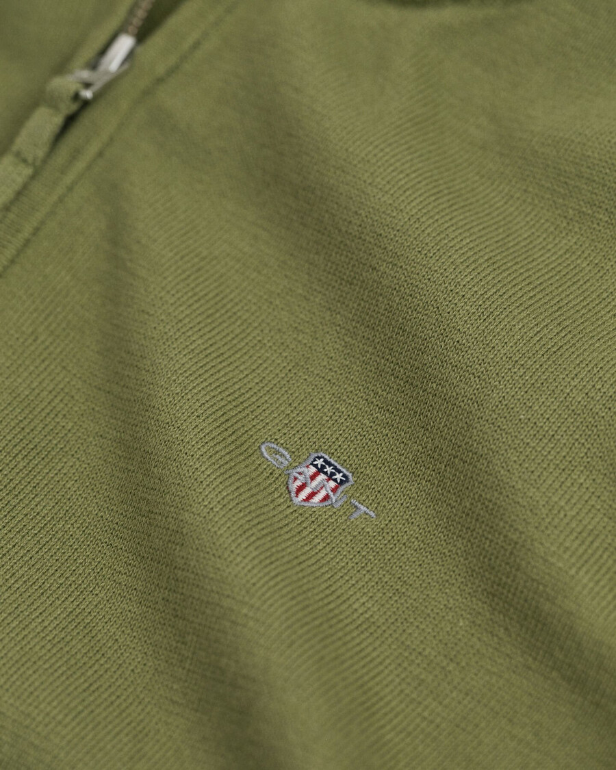 suéter teens shield de algodão com meio zíper - verde oliva