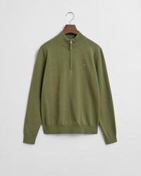 suéter teens shield de algodão com meio zíper - verde oliva