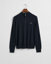 suéter teens shield de algodão com meio zíper - azul noite