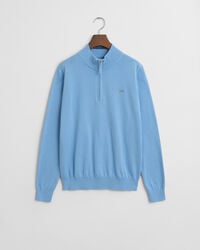 suéter teens shield de algodão com meio zíper - azul sonho