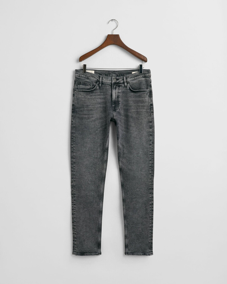 calça jeans preta de corte regular - preta