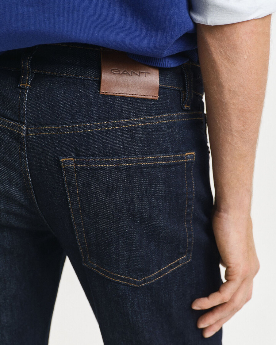 calça jeans slim fit - azul escuro