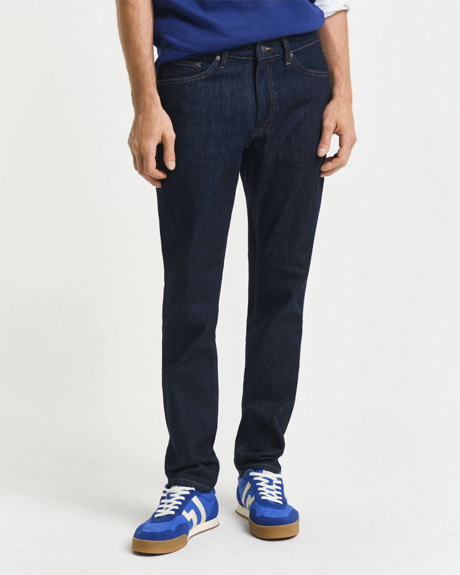calça jeans slim fit - azul escuro