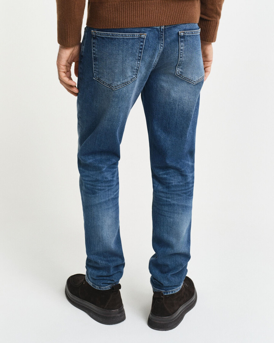 calça jeans slim fit - azul médio vintage