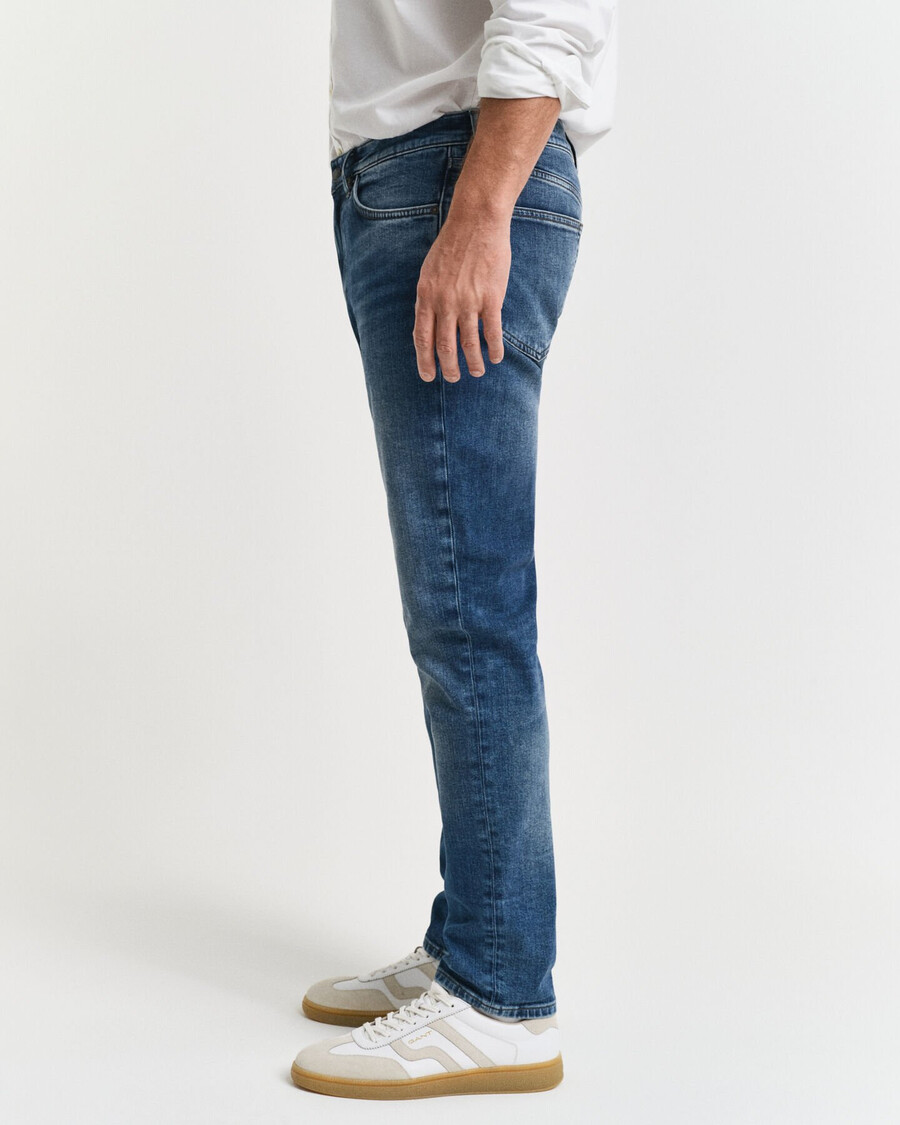 calça jeans slim fit - azul médio vintage