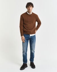 calça jeans slim fit - azul médio vintage