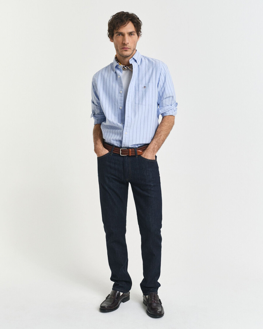 calça jeans de corte regular - azul escuro