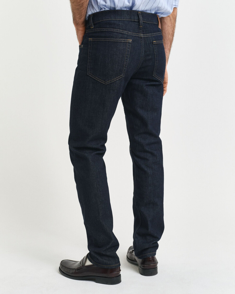 calça jeans de corte regular - azul escuro