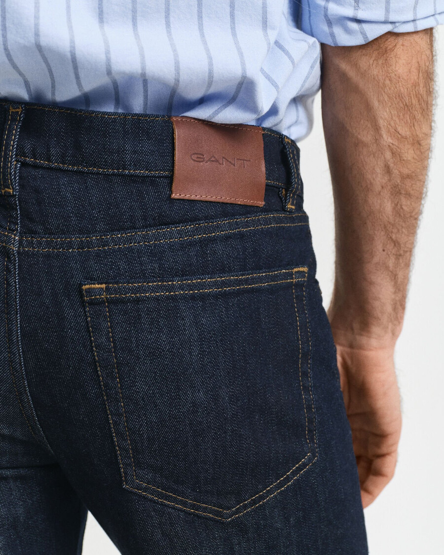 calça jeans de corte regular - azul escuro