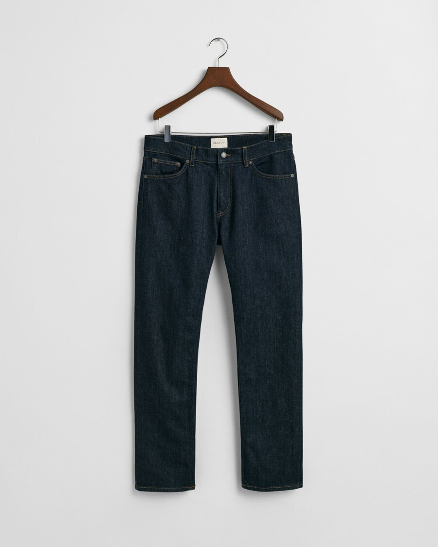 calça jeans de corte regular - azul escuro