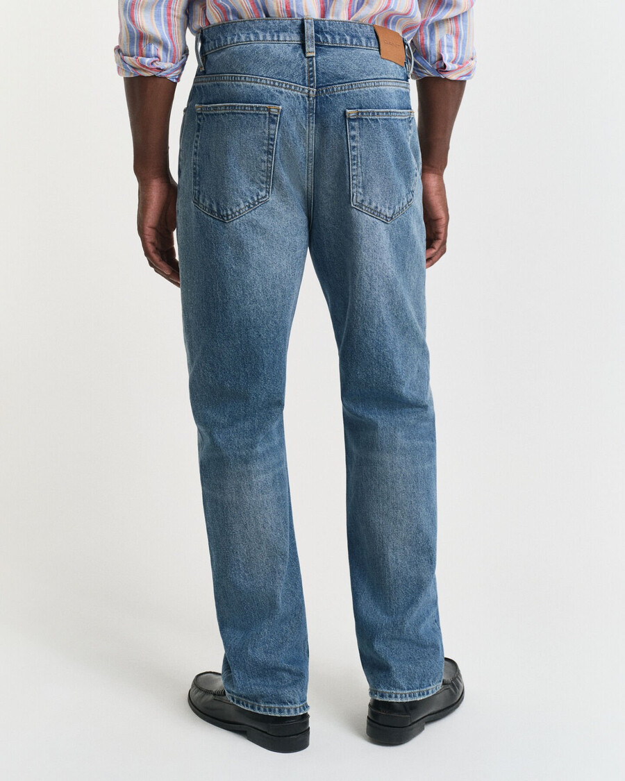 calça jeans reta - azul claro vintage