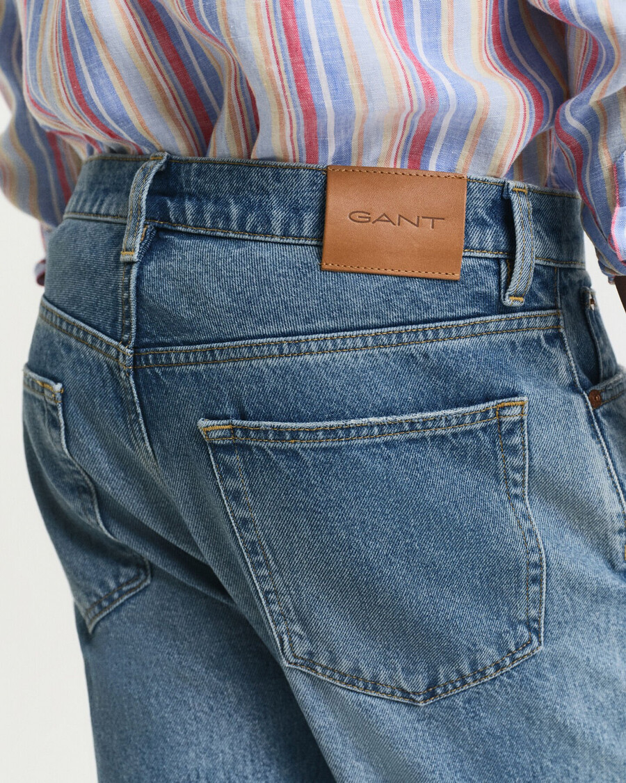 calça jeans reta - azul claro vintage