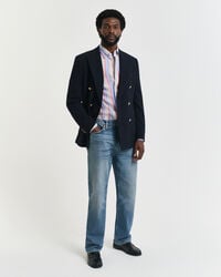 calça jeans reta - azul claro vintage