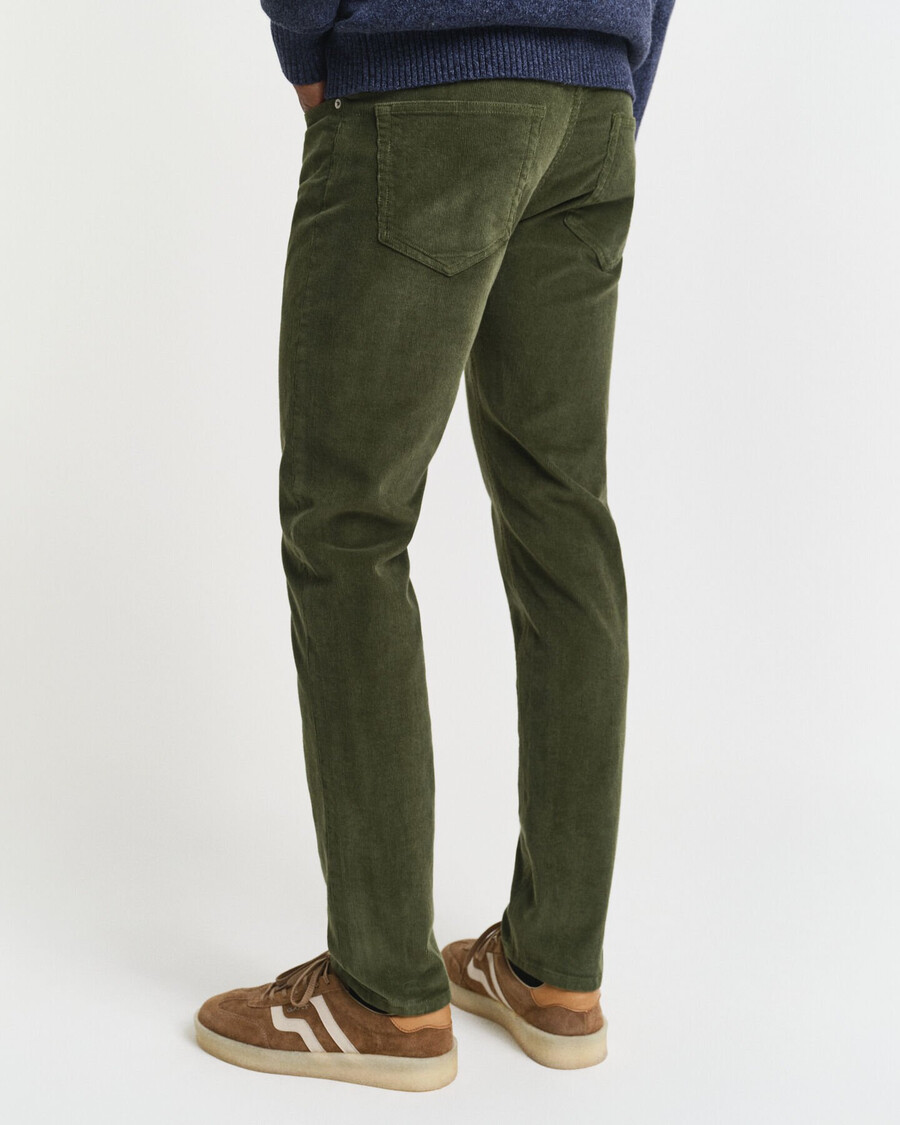 calça jeans de veludo cotelê slim fit - verde campestre