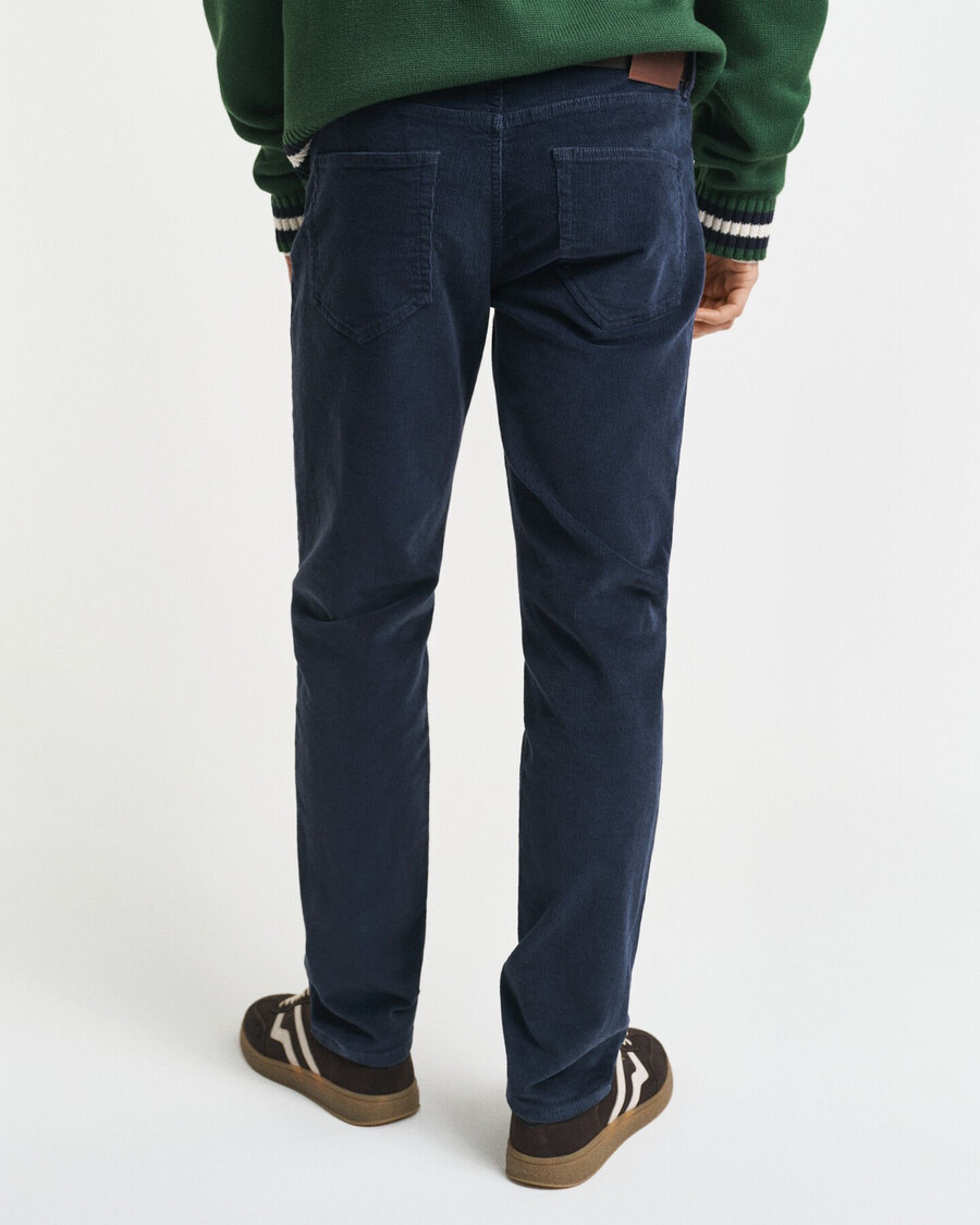 calça jeans de veludo cotelê slim fit - azul noite
